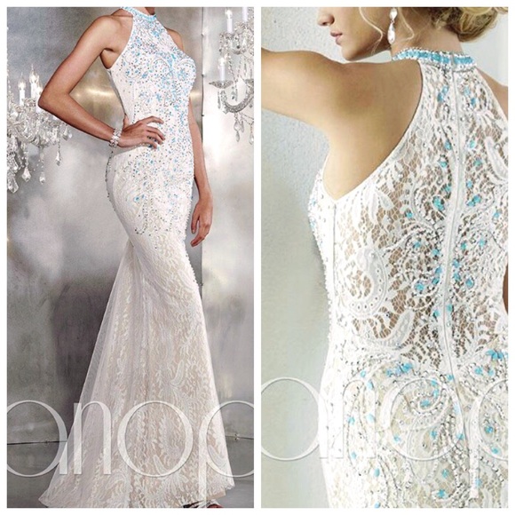 Panoply Dresses & Skirts - Turquoise Lace Formal Prom Dress